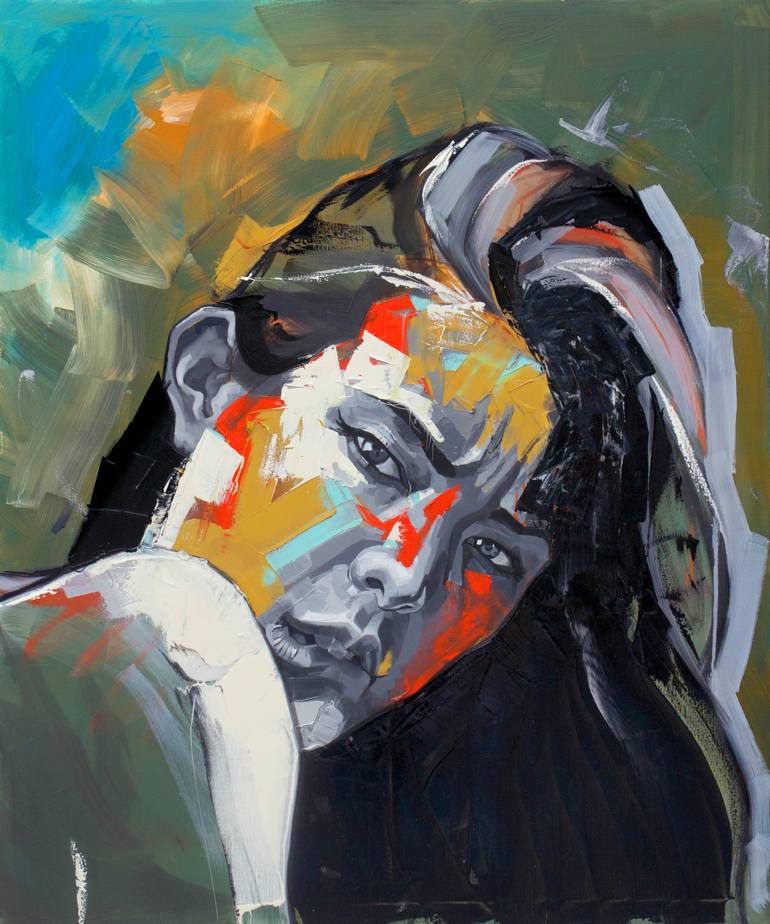 Original Abstract People Painting by Kosala Gunasinghe
