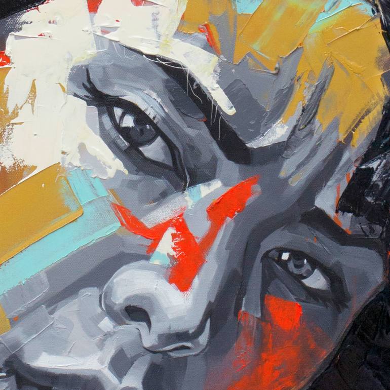 Original Abstract Portrait Painting by Kos Cos