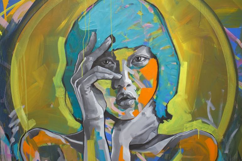 Original Abstract Portrait Painting by Kos Cos