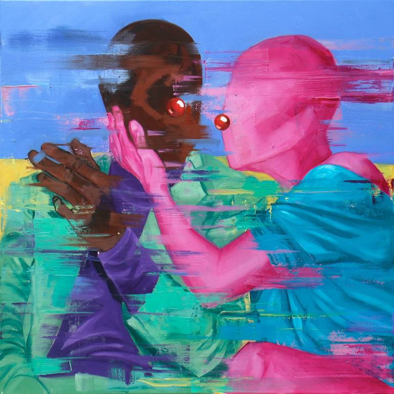 The Kissers Painting by Kos Cos | Saatchi Art