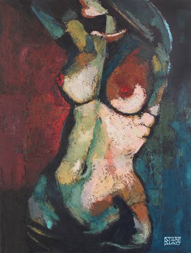 Original Expressionism Nude Painting by Vincenzo Stanislao