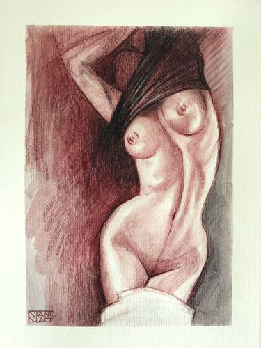 Original Figurative Nude Drawing by Vincenzo Stanislao