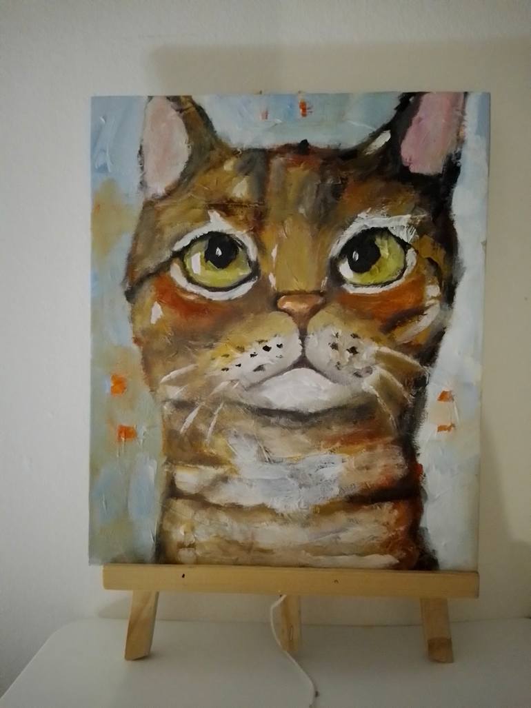 Original Abstract Expressionism Still Life Painting by Gulbahara Green