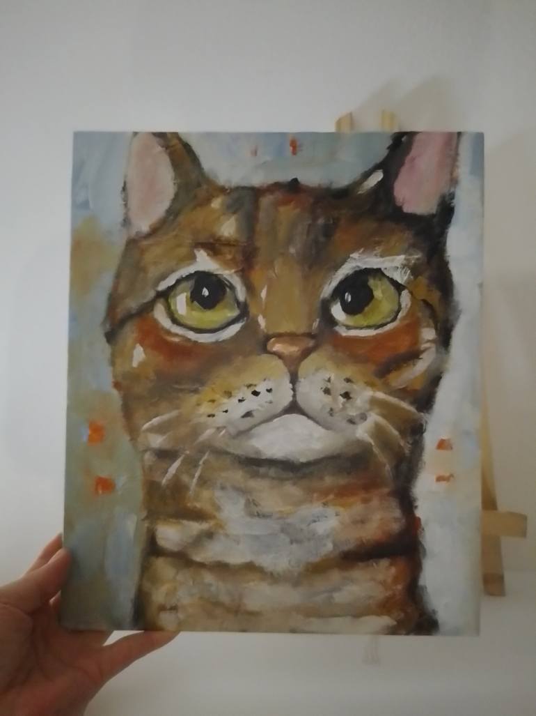 Original Abstract Expressionism Still Life Painting by Gulbahara Green