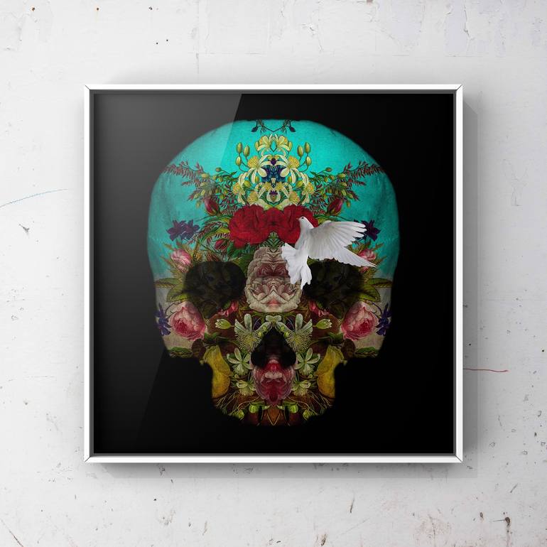 Original Skull Floral Digital by Steve Kalinda