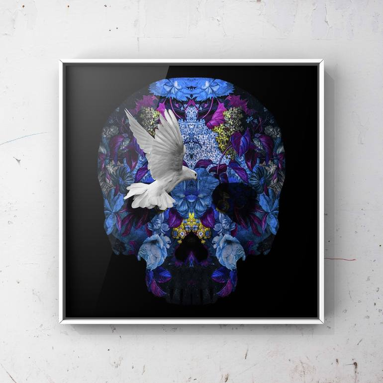 Original skull Floral Digital by Steve Kalinda