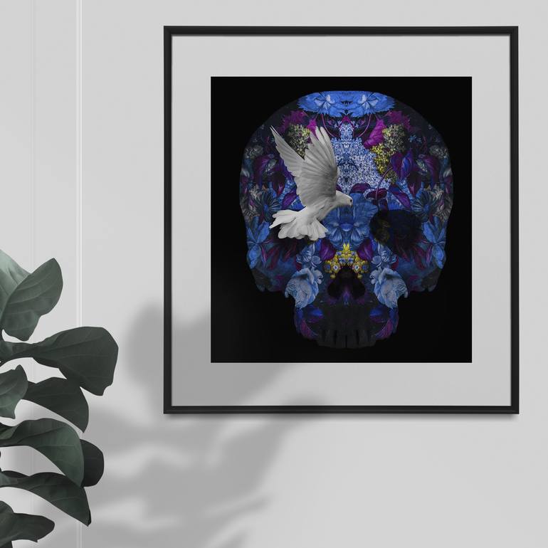 Original skull Floral Digital by Steve Kalinda