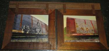 Original Train Painting by Laura Weck