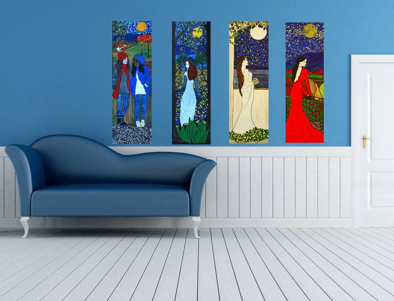 Original Art Nouveau Women Painting by Rachel Olynuk