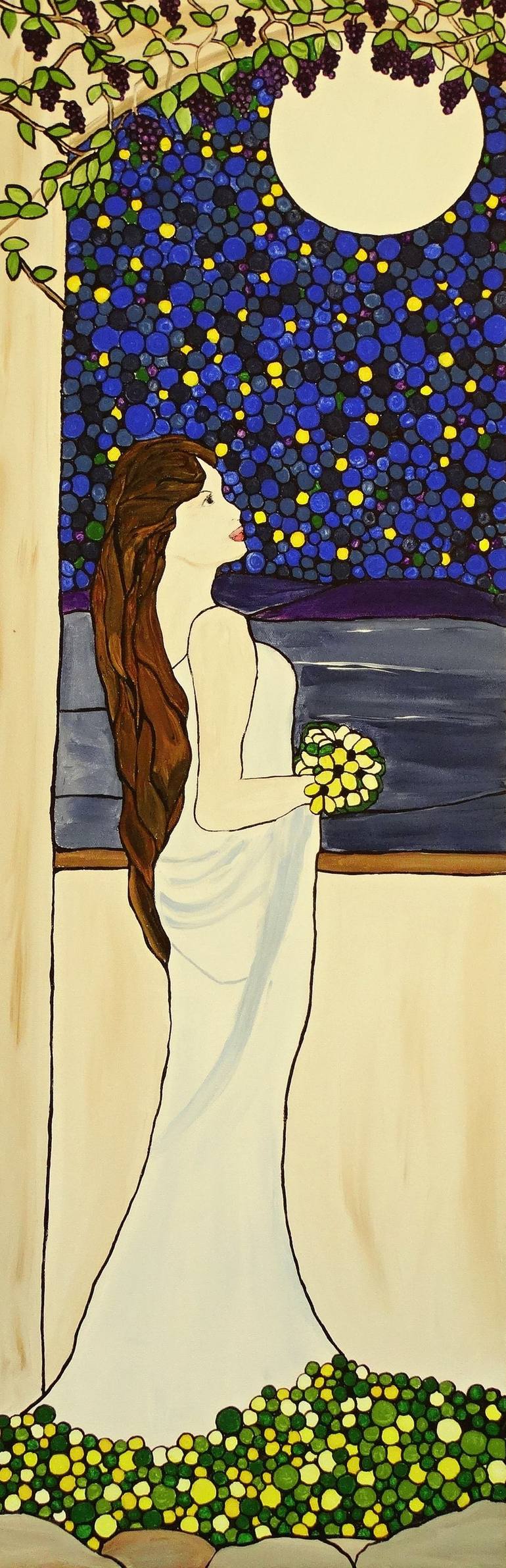 Original Art Nouveau Women Painting by Rachel Olynuk