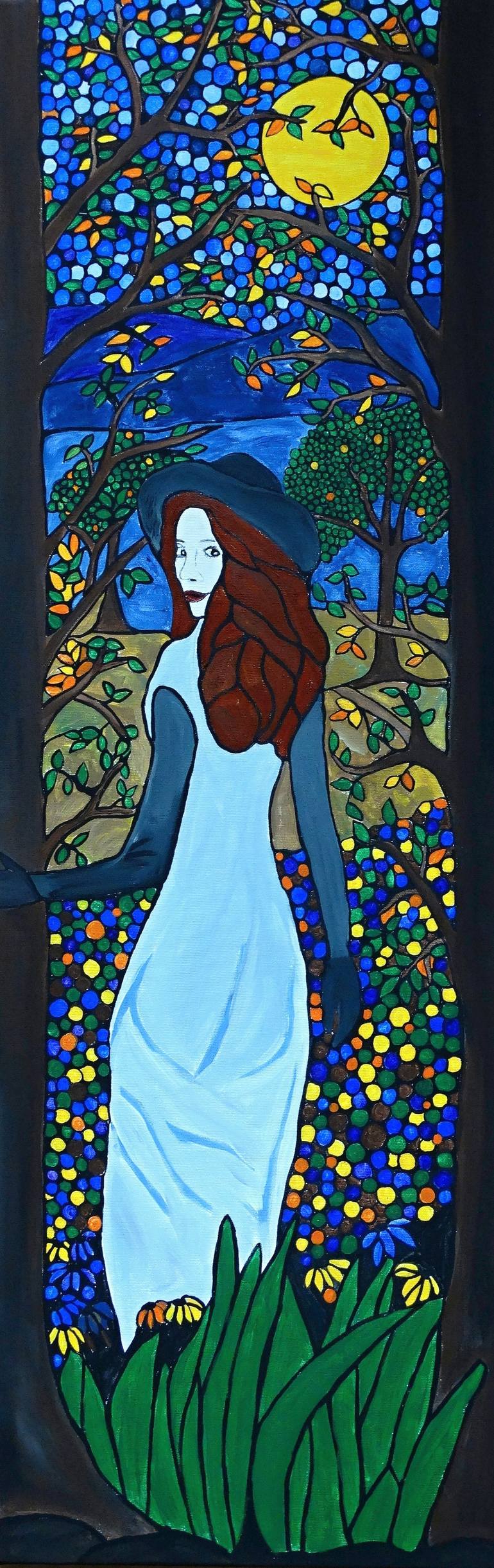 Original Art Nouveau Women Painting by Rachel Olynuk