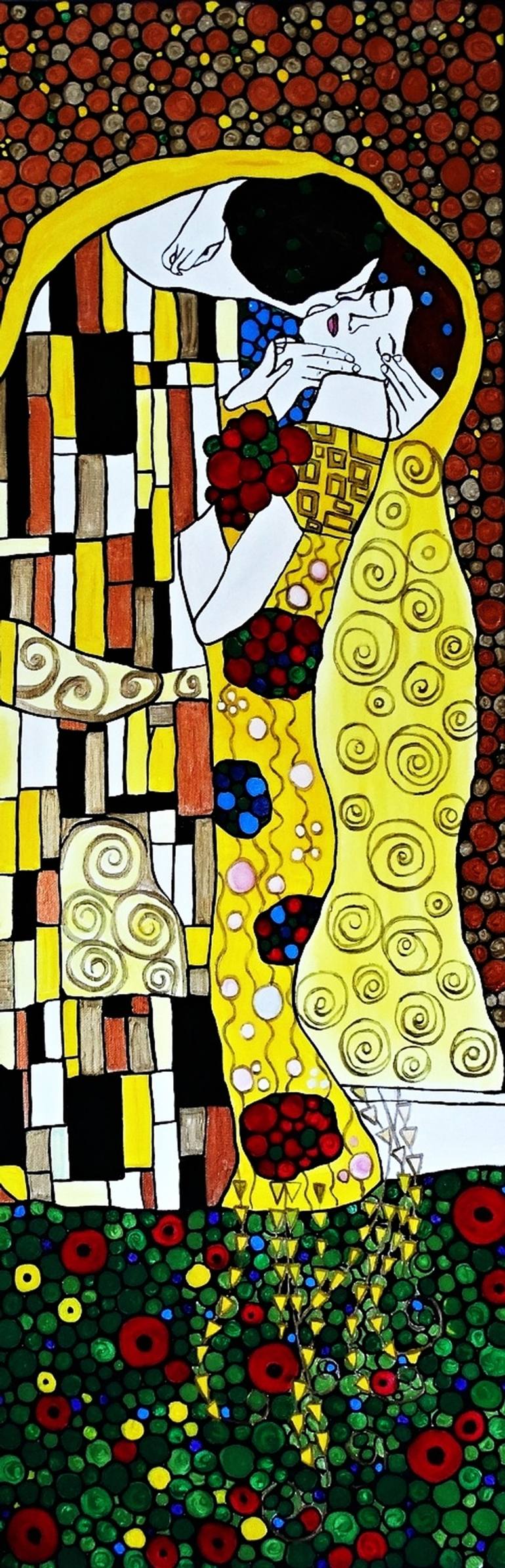 The Kiss inspired by artist Gustav Klimt Painting by Rachel Olynuk ...