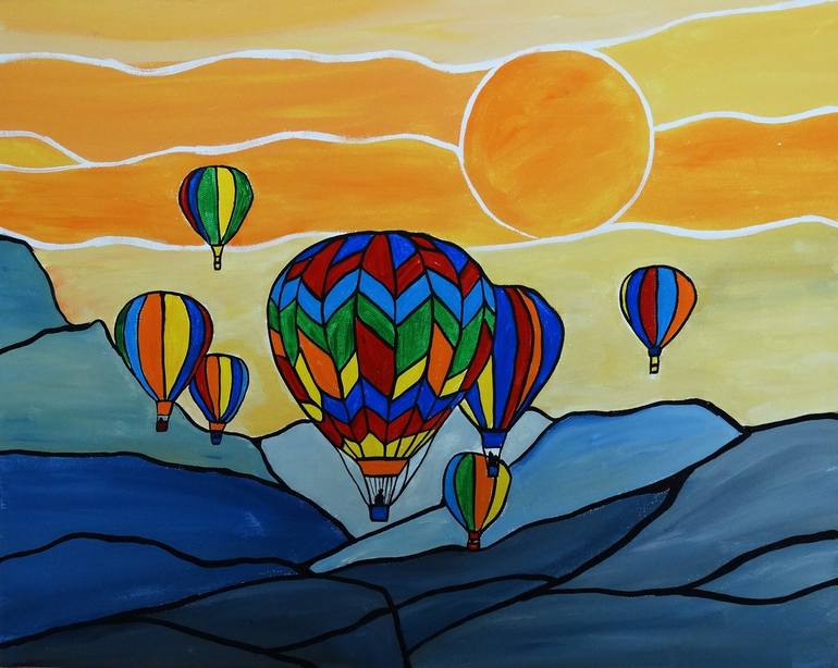 hot air balloon art