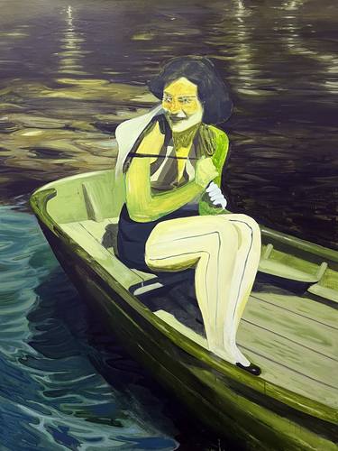 Saatchi Art Artist Joshua Evans-Hooper; Paintings, “Woman in canoe” #art