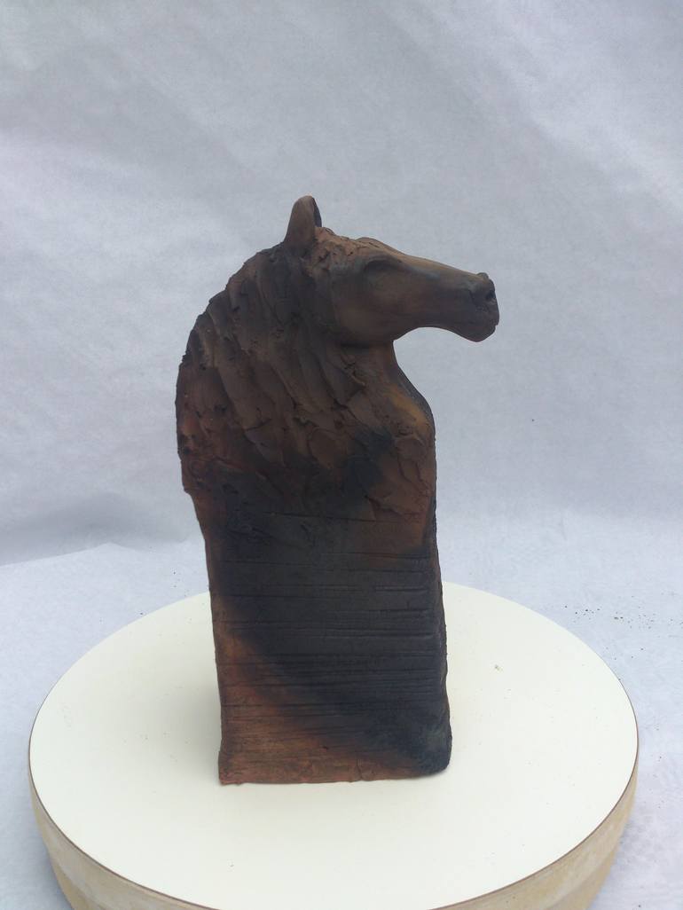 Original Realism Horse Sculpture by Nicky D'haen