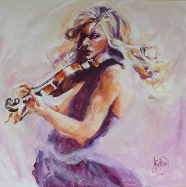Print of Figurative Music Paintings by Veronica Robilliard