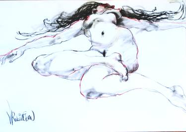 Print of Realism Nude Drawings by Veronica Robilliard