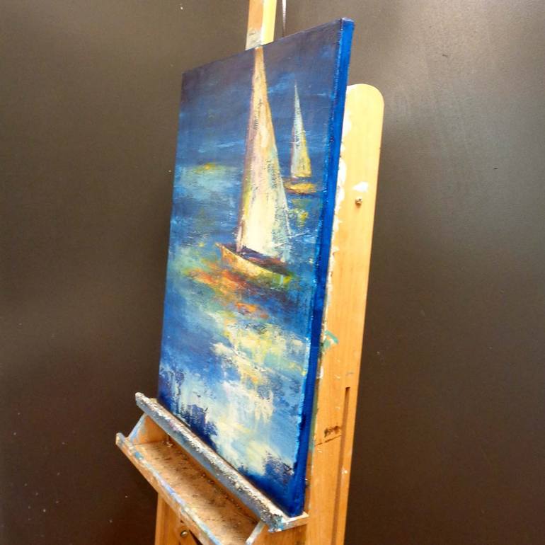 Original Boat Painting by Dina D'Argo