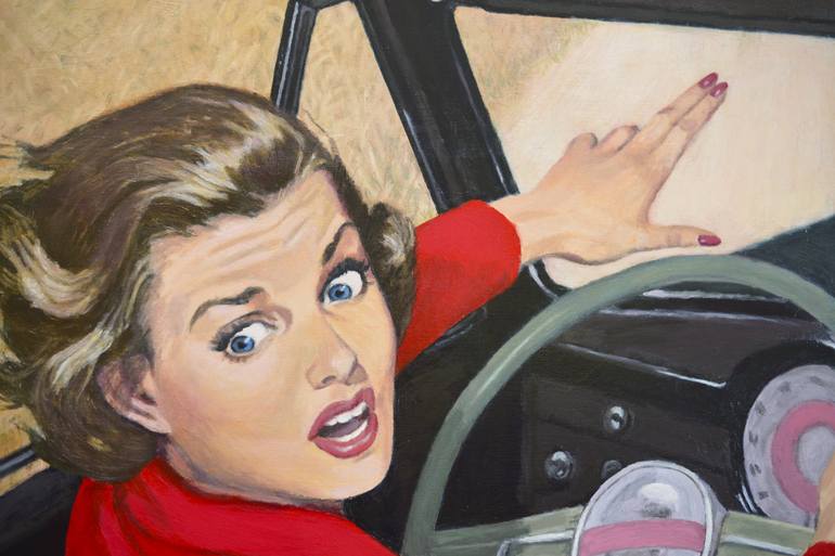 Original Pop Art Automobile Painting by Jane Ianniello