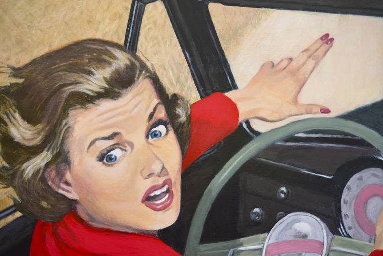 Original Pop Art Automobile Painting by Jane Ianniello