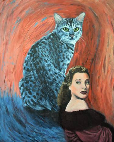 Print of Surrealism Cats Paintings by Jane Ianniello
