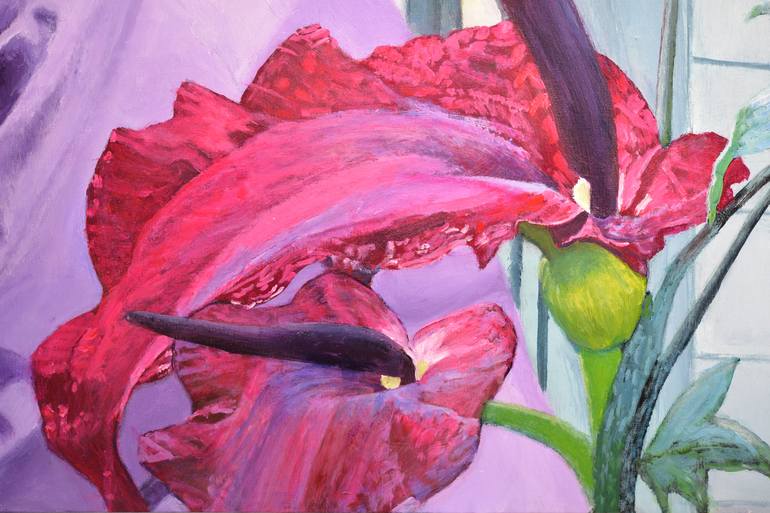 Original Surrealism Botanic Painting by Jane Ianniello