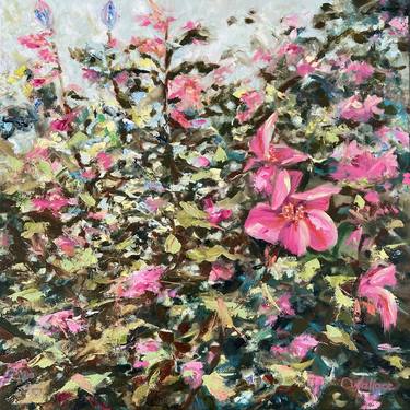 Original Painterly Abstraction Floral Paintings by Catherine Wallace