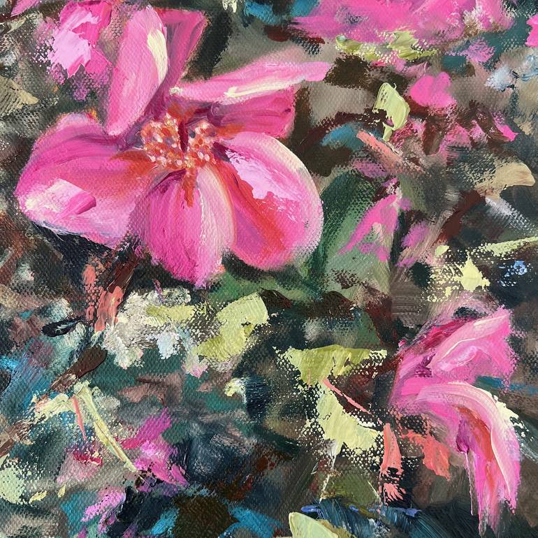 Original Painterly Abstraction Floral Painting by Catherine Wallace
