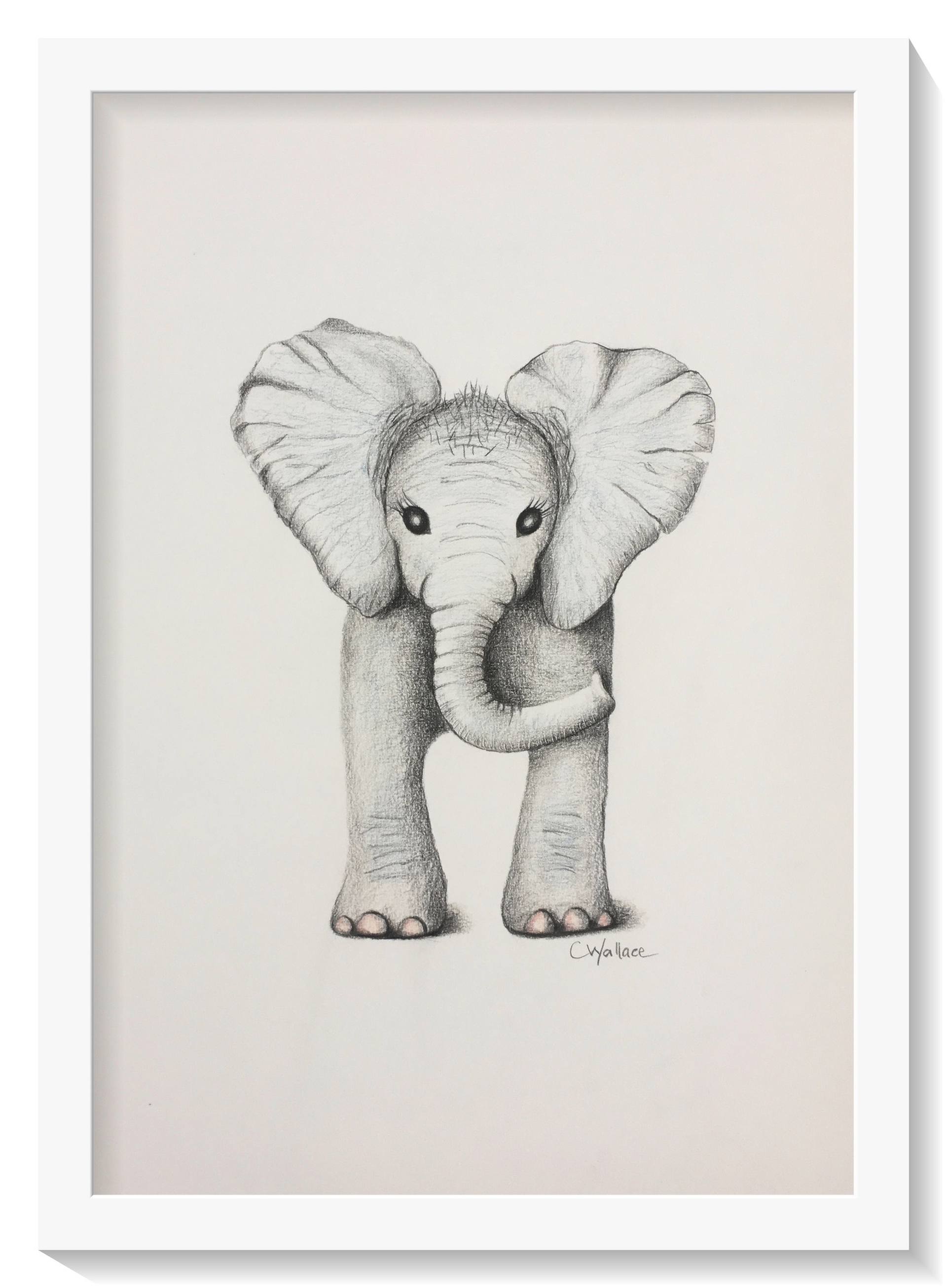 Cute Baby Elephant Drawing by Catherine Wallace | Saatchi Art-saigonsouth.com.vn
