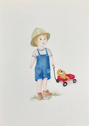 Urban Kids - Boy with Red Wagon thumb