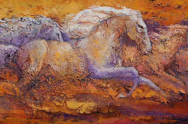 Original Impressionism Horse Painting by Ritch Gaiti