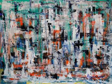 Original Abstract Cities Paintings by David Kazmerowski