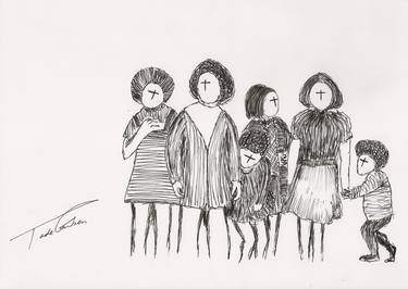 Original Figurative People Drawings by Tade Garben