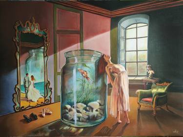 Original Surrealism Fantasy Painting by Adina Lupan