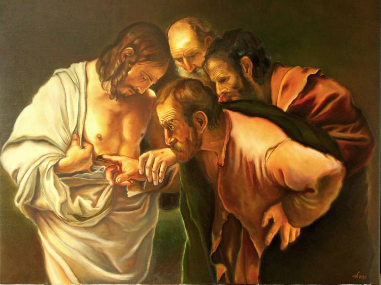 7. "The Incredulity of Saint Thomas" by Caravaggio - wide 2