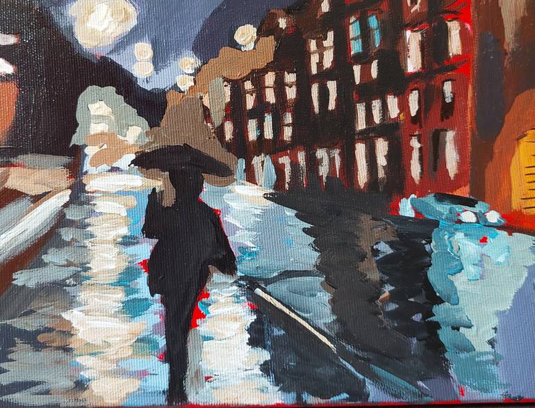 Original Documentary Cities Painting by Valérie Le Meur