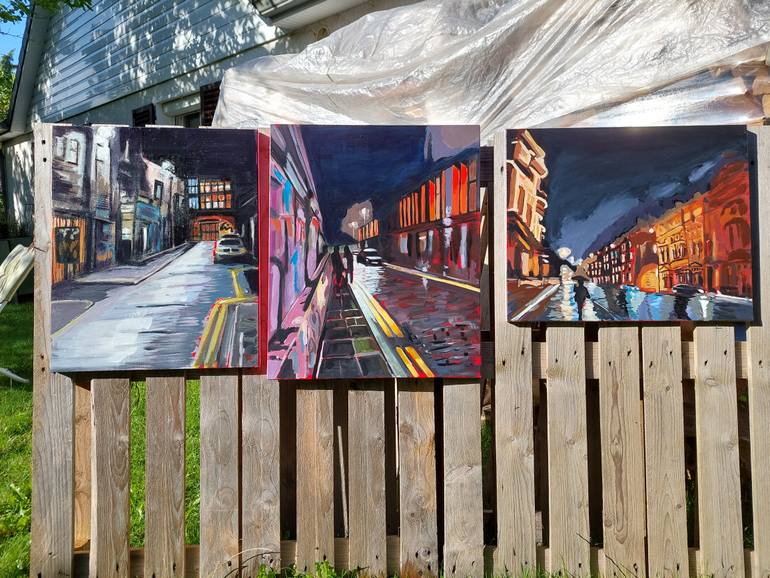 Original Documentary Cities Painting by Valérie Le Meur