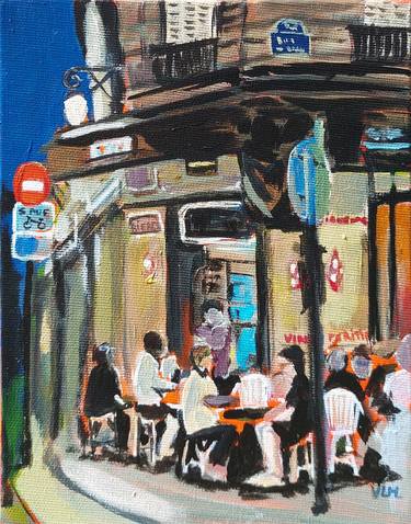 Le Marais at night: Parisian café thumb