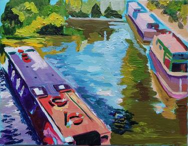 Original Impressionism Boat Paintings by Valérie LE MEUR