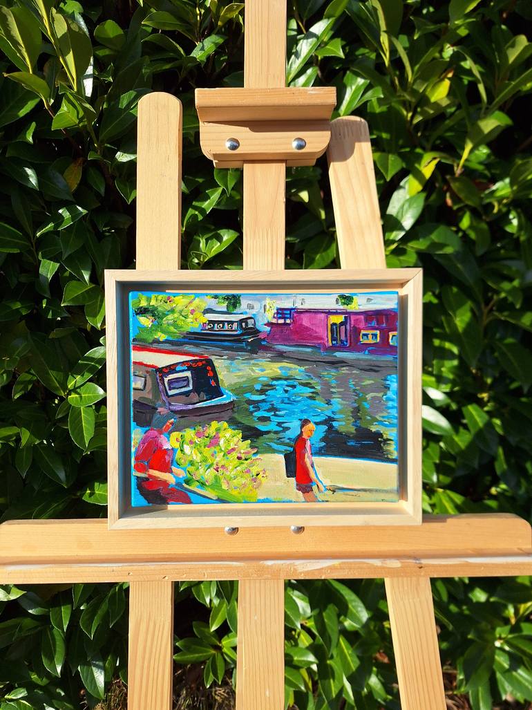 Original Impressionism Boat Painting by Valérie Le Meur