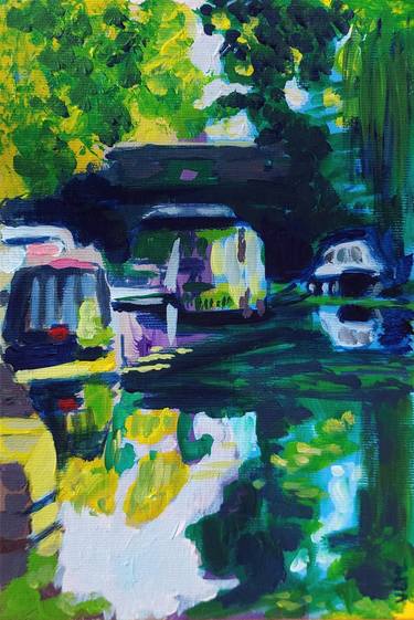 Original Impressionism Boat Paintings by Valérie LE MEUR