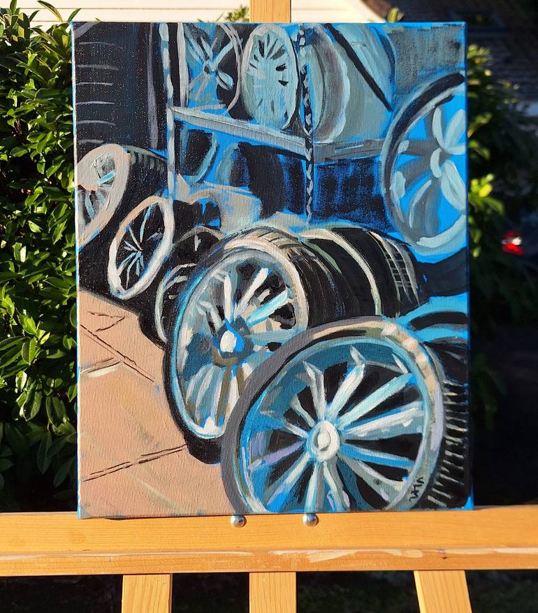Original Documentary Car Painting by Valérie Le Meur