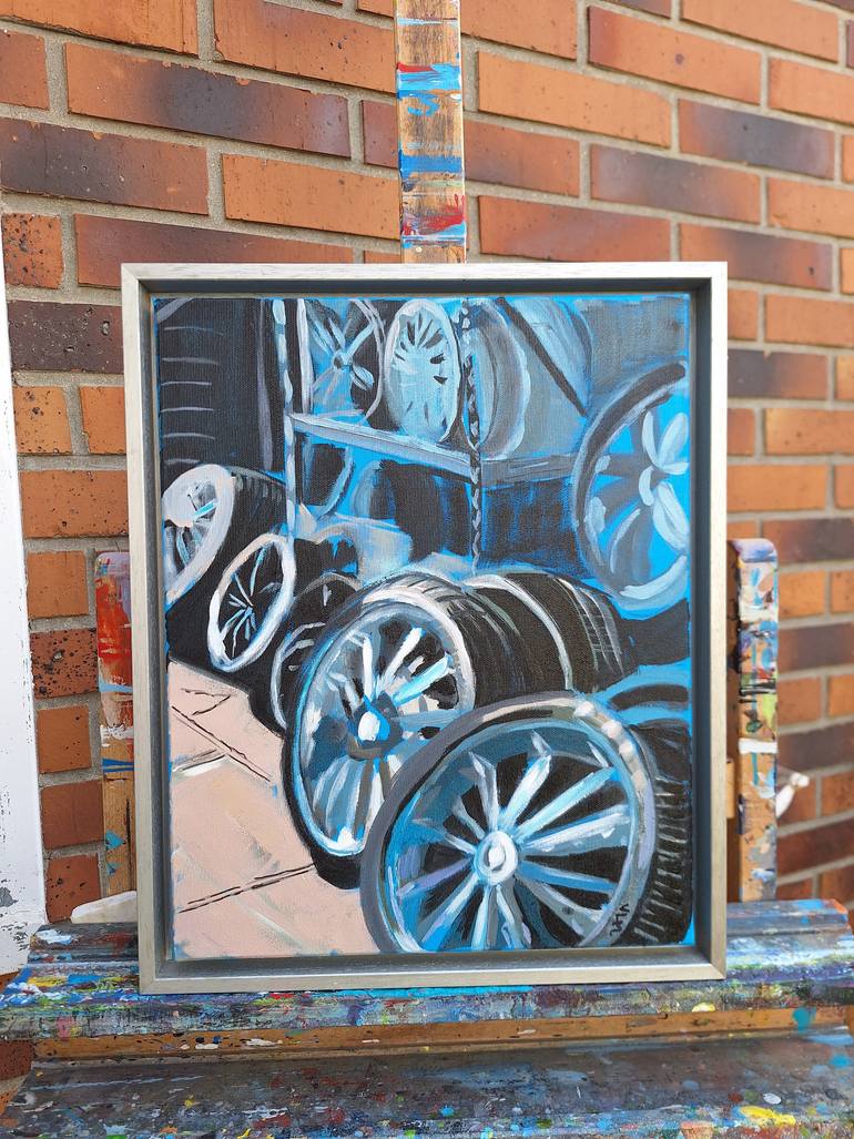 Original Documentary Car Painting by Valérie Le Meur