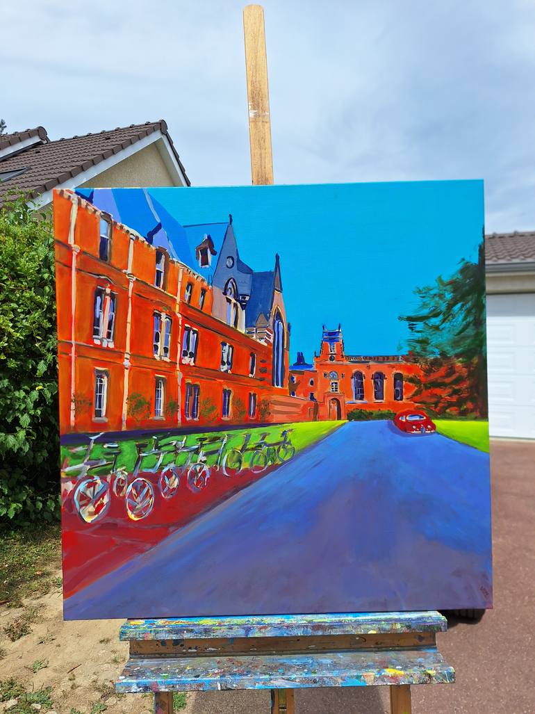 Original Fauvism Architecture Painting by Valérie Le Meur