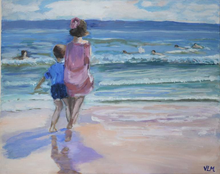 Original Fine Art Beach Painting by Valérie LE MEUR