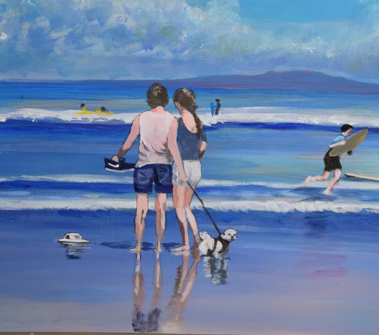 Original Beach Painting by Valérie LE MEUR