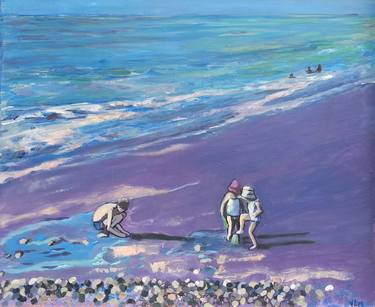 Print of Impressionism Beach Paintings by Valérie LE MEUR