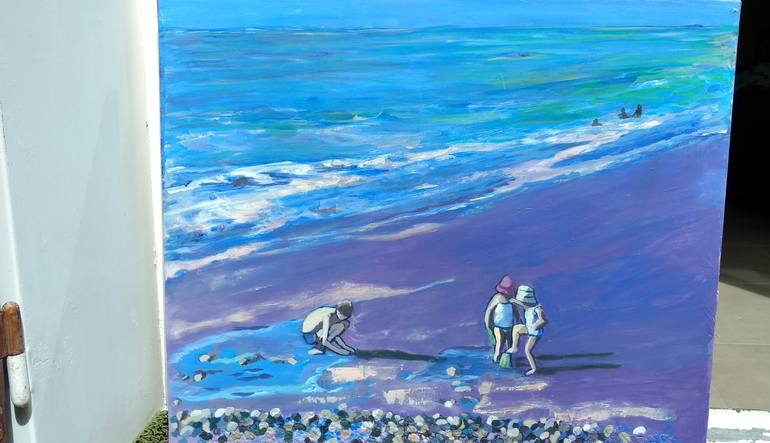 Original Impressionism Beach Painting by Valérie LE MEUR