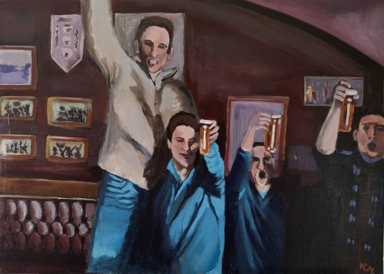 Cheers! Painting by Valérie LE MEUR 