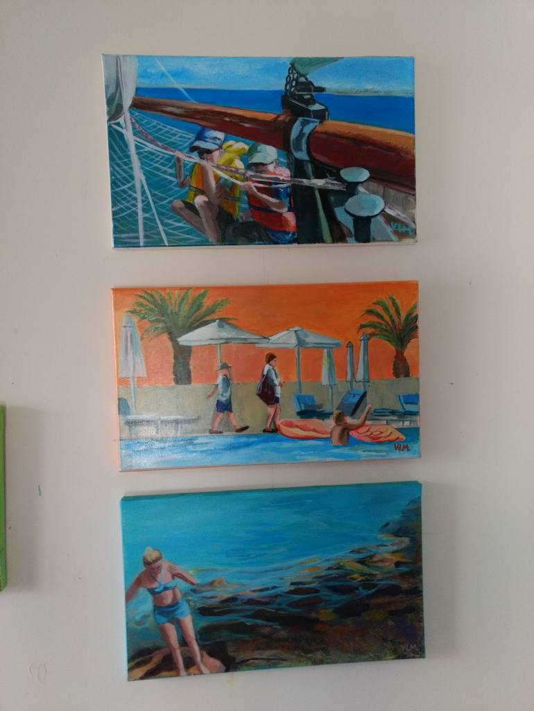 Original Documentary Boat Painting by Valérie LE MEUR